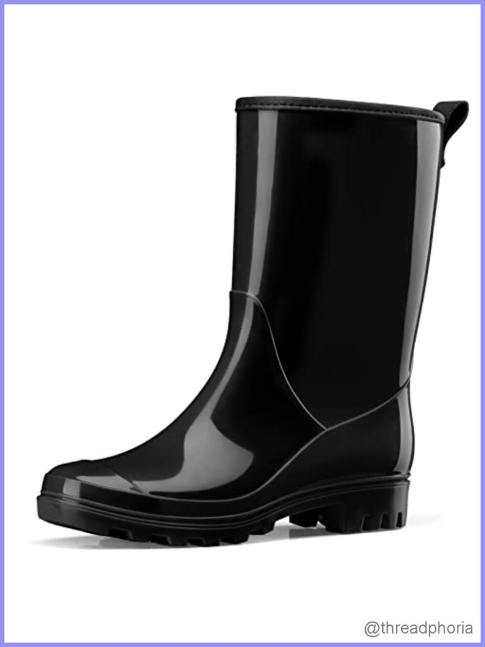 HISEA Women's Mid Calf Rain Boots Waterproof PVC Garden Shoes